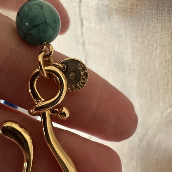 Talbots Semiprecious Long Layering Multi Stone Necklace Gold Tone 33.5" Artsy - Picture 4 of 7